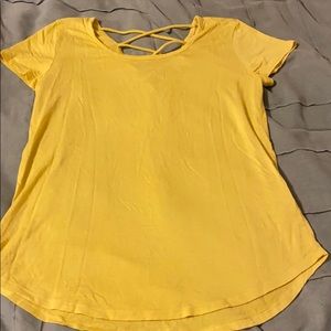Yellow Curved Hem T Shirt